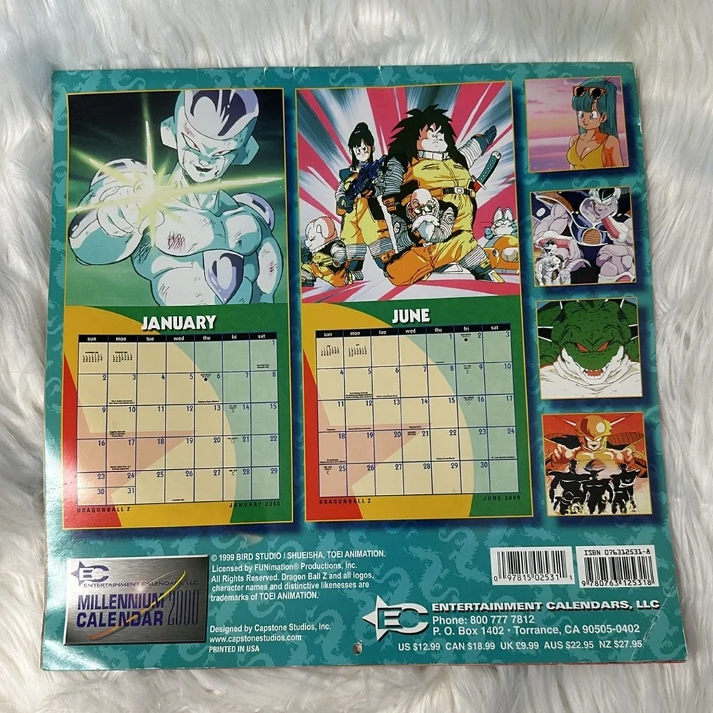 Dragon Ball Z 2000 18 Month Year Vintage Calendar